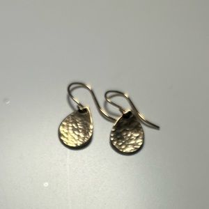 Dainty Hammered 14k Gold Filled Teardrop Earrings